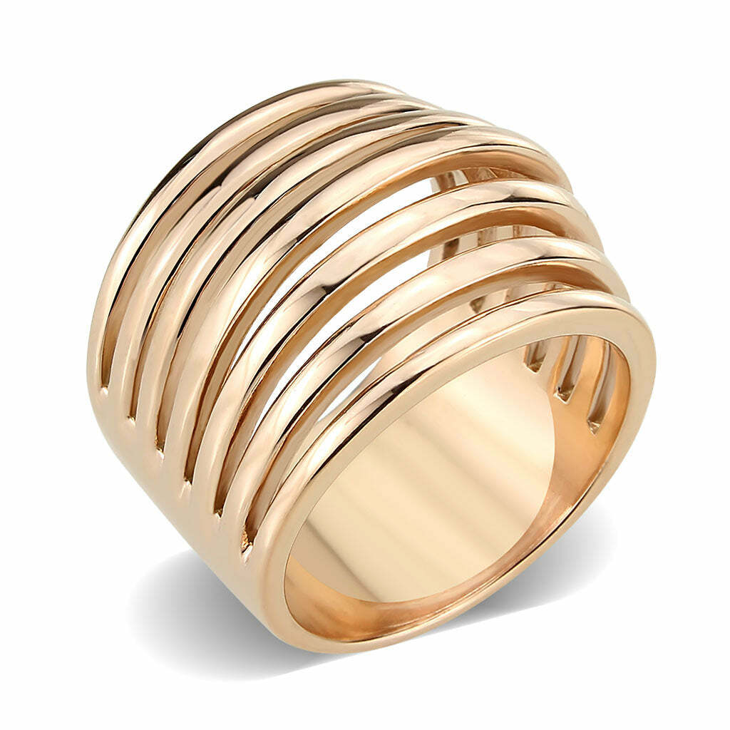 TK3797 – IP Rose Gold(Ion Plating) Stainless Steel Ring with NoStone in No Stone