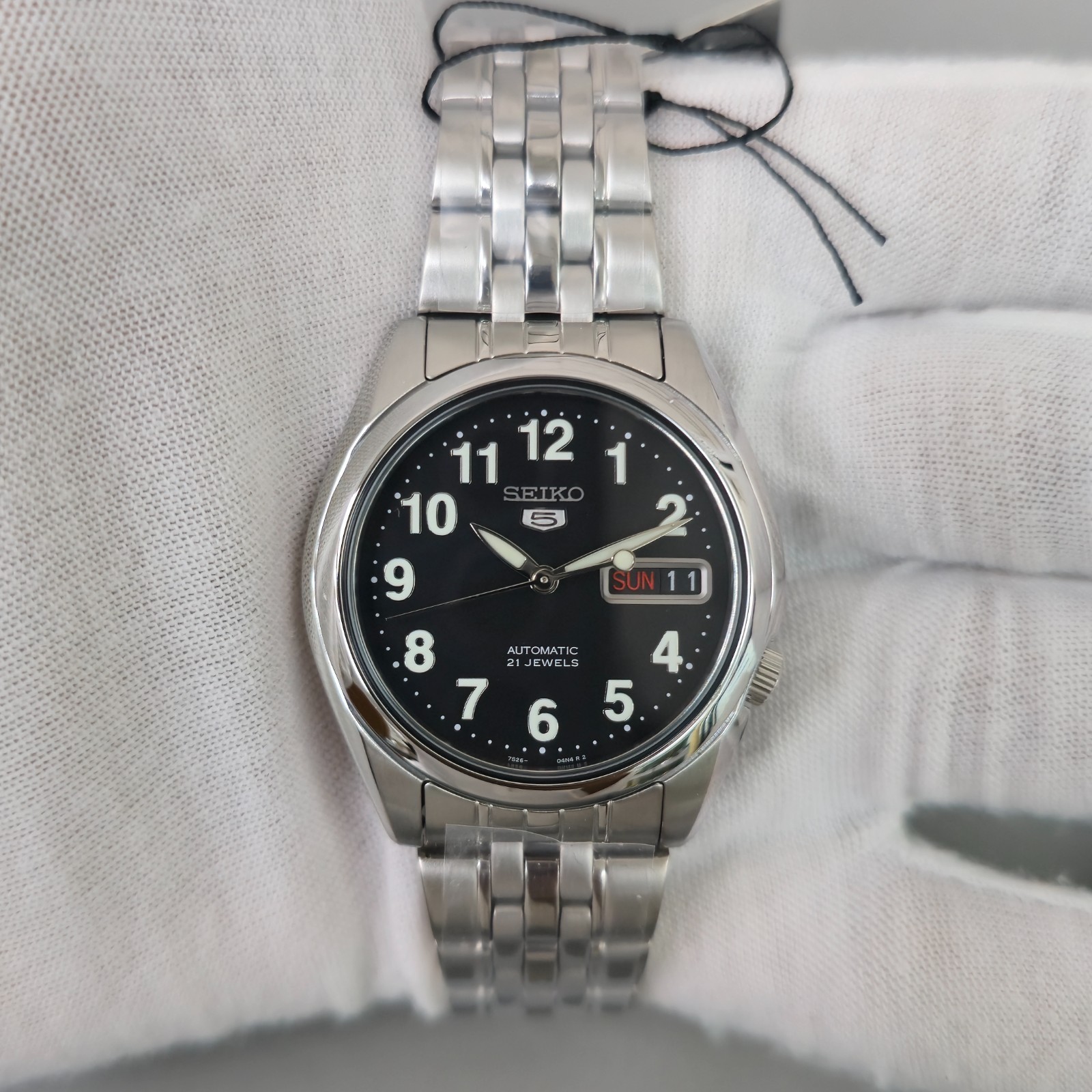 Seiko 5 SNK381K1 21 Jewels Black Dial 37mm Stainless Steel New Men’s Watch