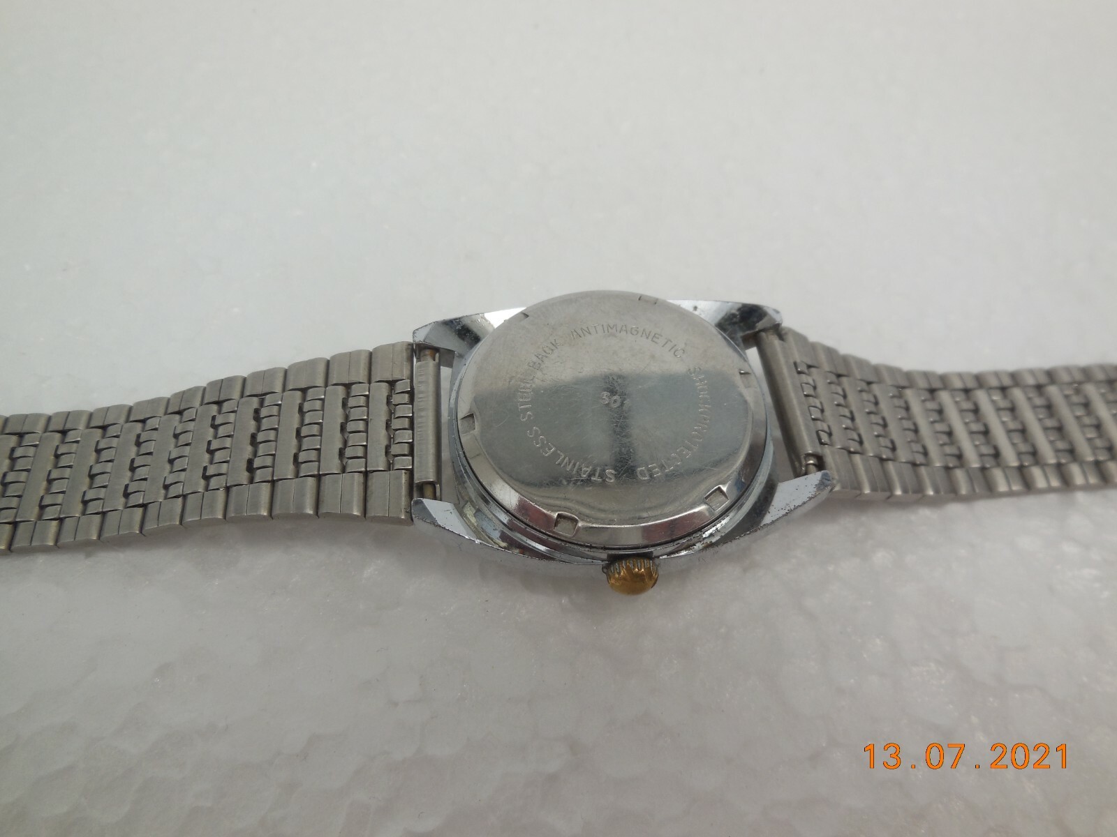 Vintage Swiss Chronosport 17 Jewel Incabloc Watch ~ Stainless Steel Case & Strap