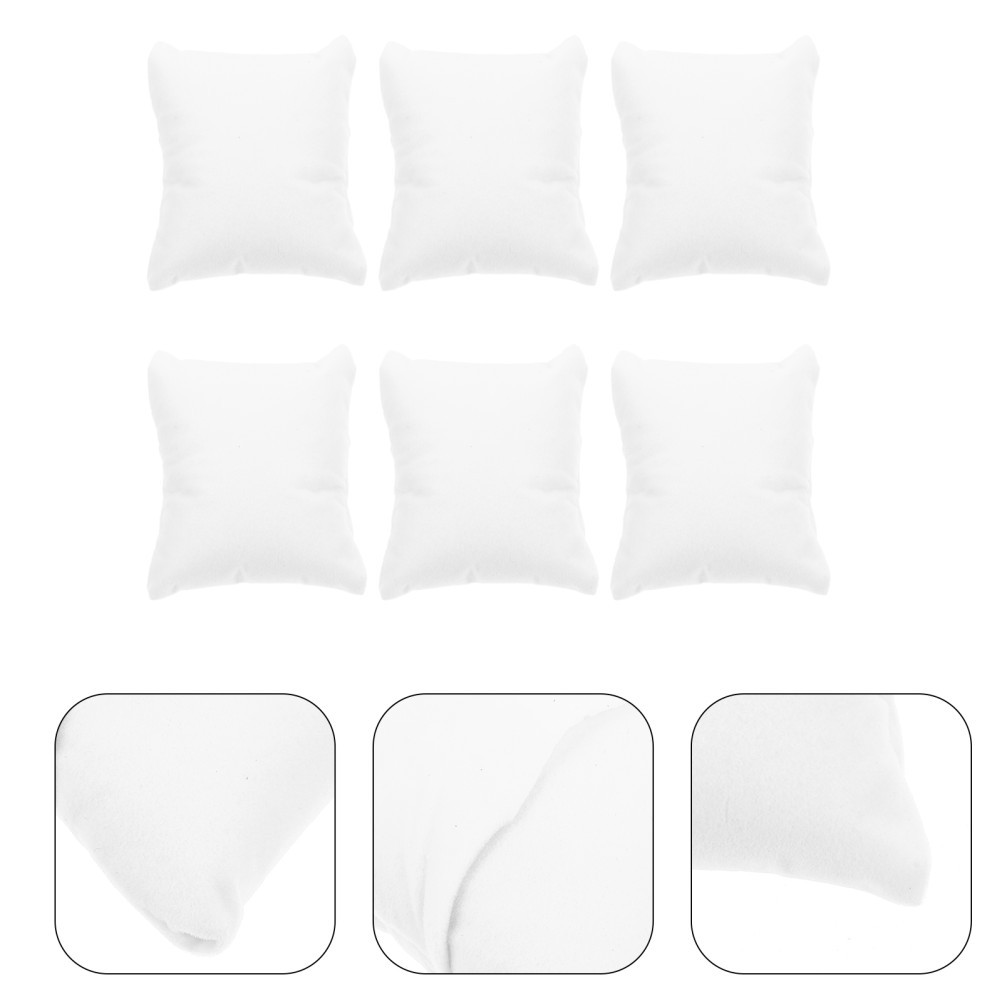 6Pcs White Jewelry Display Pillows Soft Bracelet Cushions for Watch Boxes