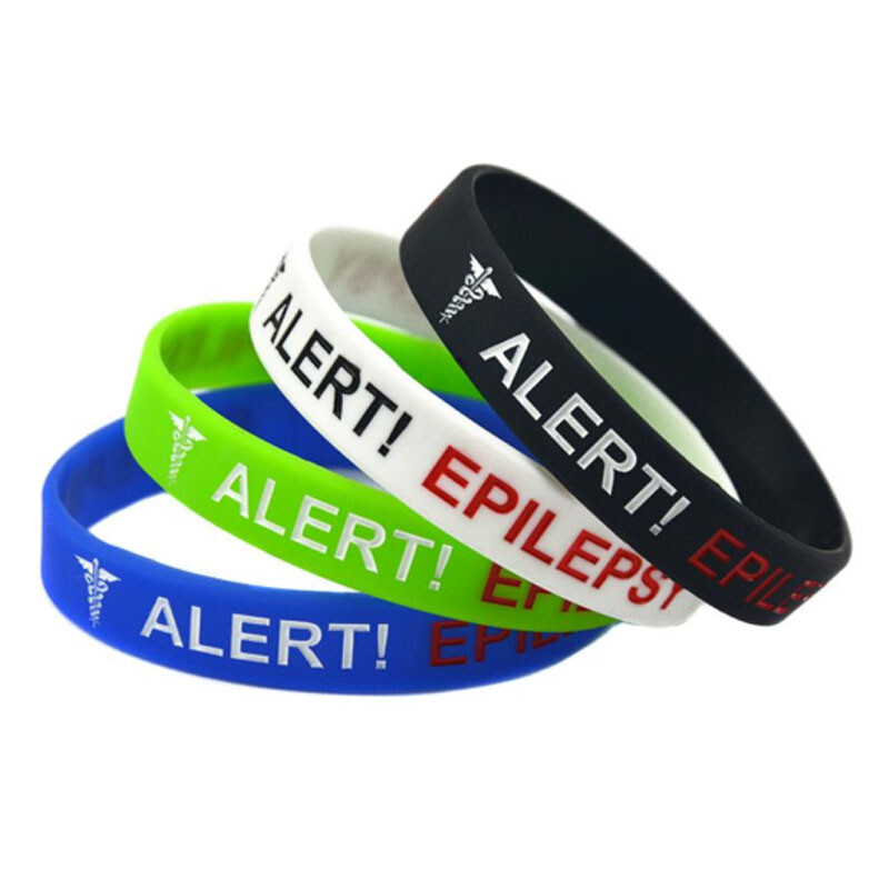 4 Pack Silicone Bracelets Wrist Bands Medical Alert Health Survival Awareness