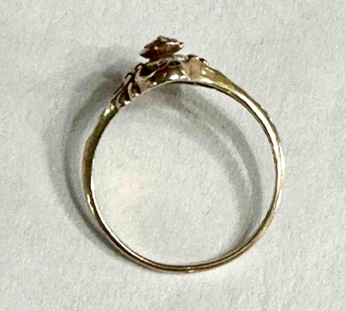 Wheeler Manufacturing 10k Multi-Color Gold Leaf & Rose Ring Slightly Less 9.5