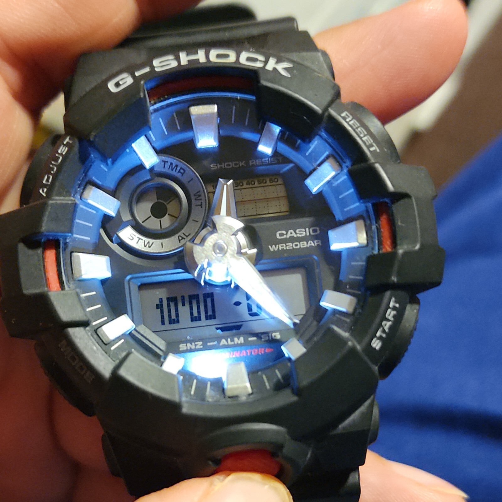 Casio G-Shock GA-700-1A Analog Digital Black Resin Strap Alarm Men’s Watch