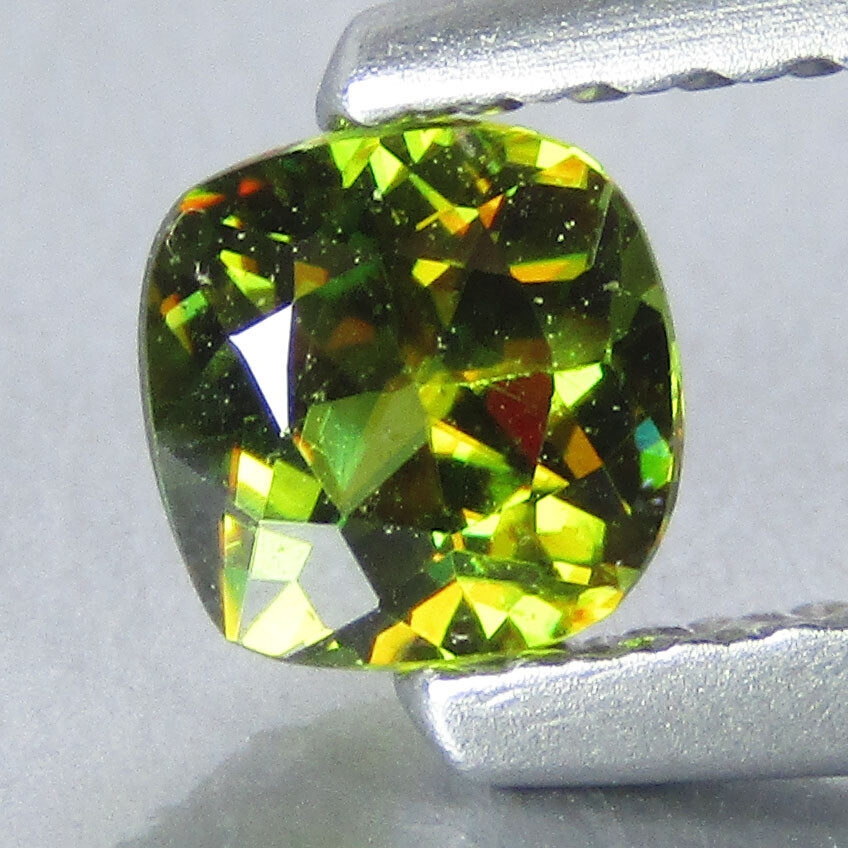 0.39Cts Natural Genuine Firing Sphene Titanite Cushion Cut 4.4mm Gem Ref VDO
