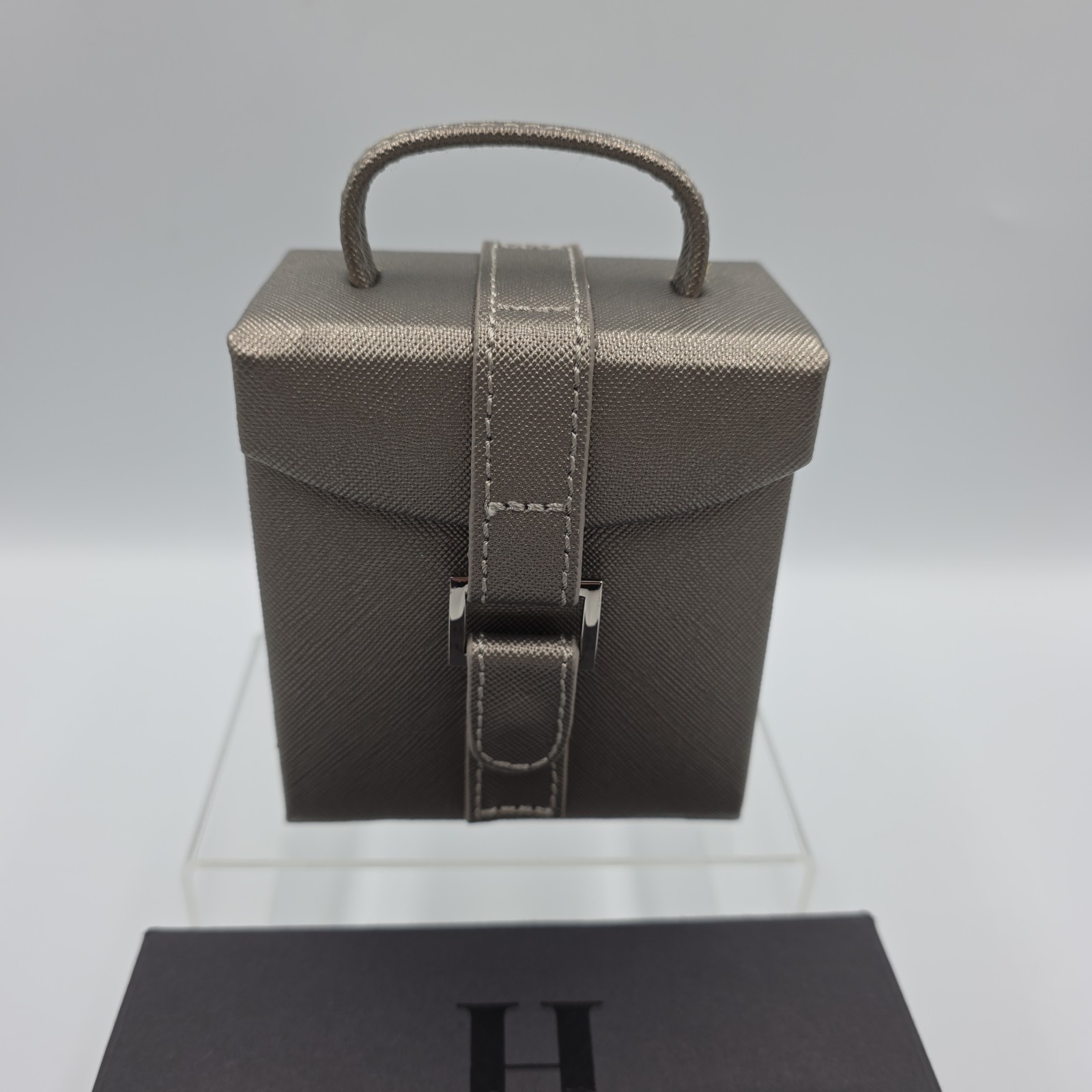 Heritage by Wolf Small Fold Out Jewelry Box Travel Case Pewter READ