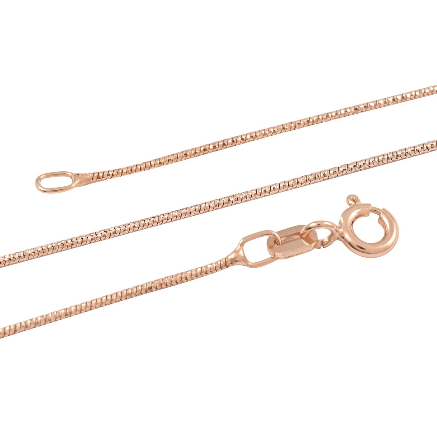 Italian Sparkle Necklace 30″ in 14K RG Plated Sterling Silver 3.5 Grams