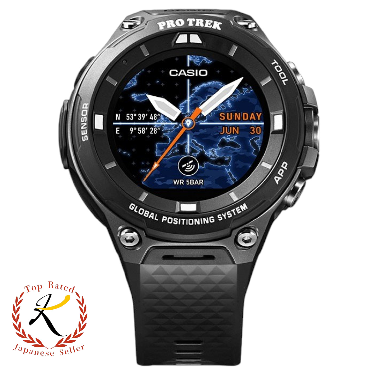CASIO PRO TREK Smart WSD-F20-BK GPS Android Wear Wi-Fi Bluetooth Smart Watch