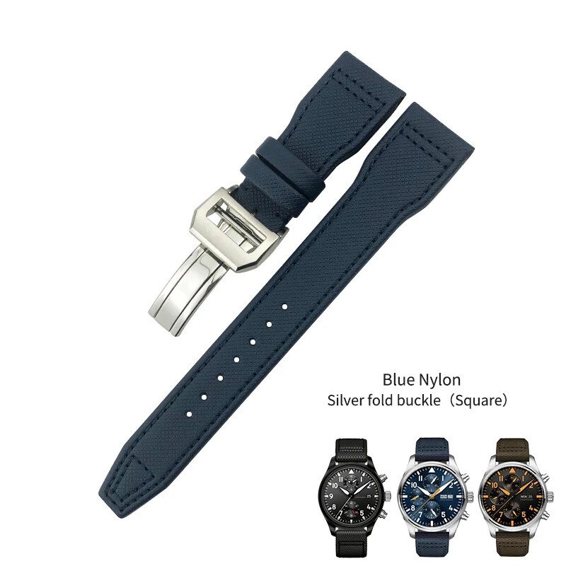 20mm 21mm 22mm Leather Nylon Watch Strap Fits IWC Pilot SPITFIRE MARK18 TOP GUN