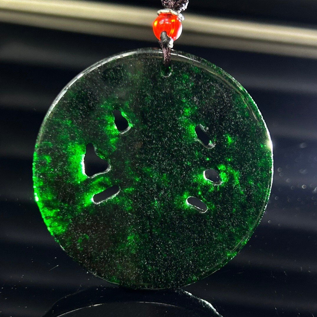Certified Natural atrovirens jade Jadeite Carved Guanyin Pendant&Necklaces 千手观音