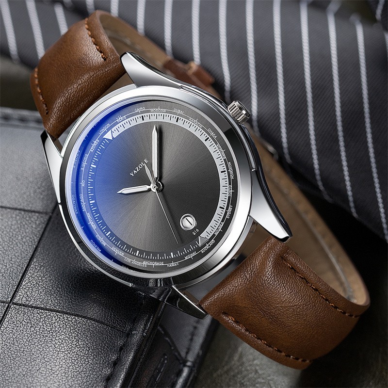 Men Quartz Wristwatch Case Analog Casual Business Gift For Fathers Husband