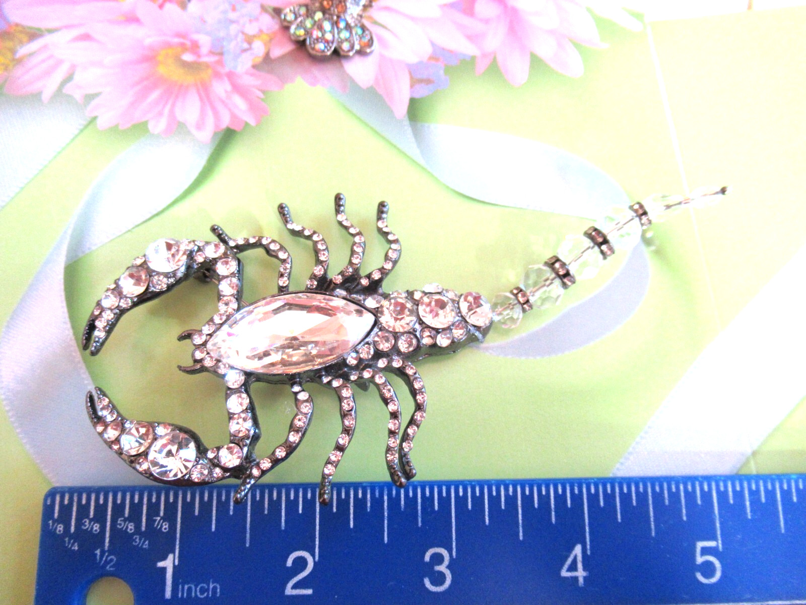 LOBSTER CRAWFISH MULTI-COLOR RHINESTONES CLEAR GEMSTONE BROOCH YOU CHOOSE