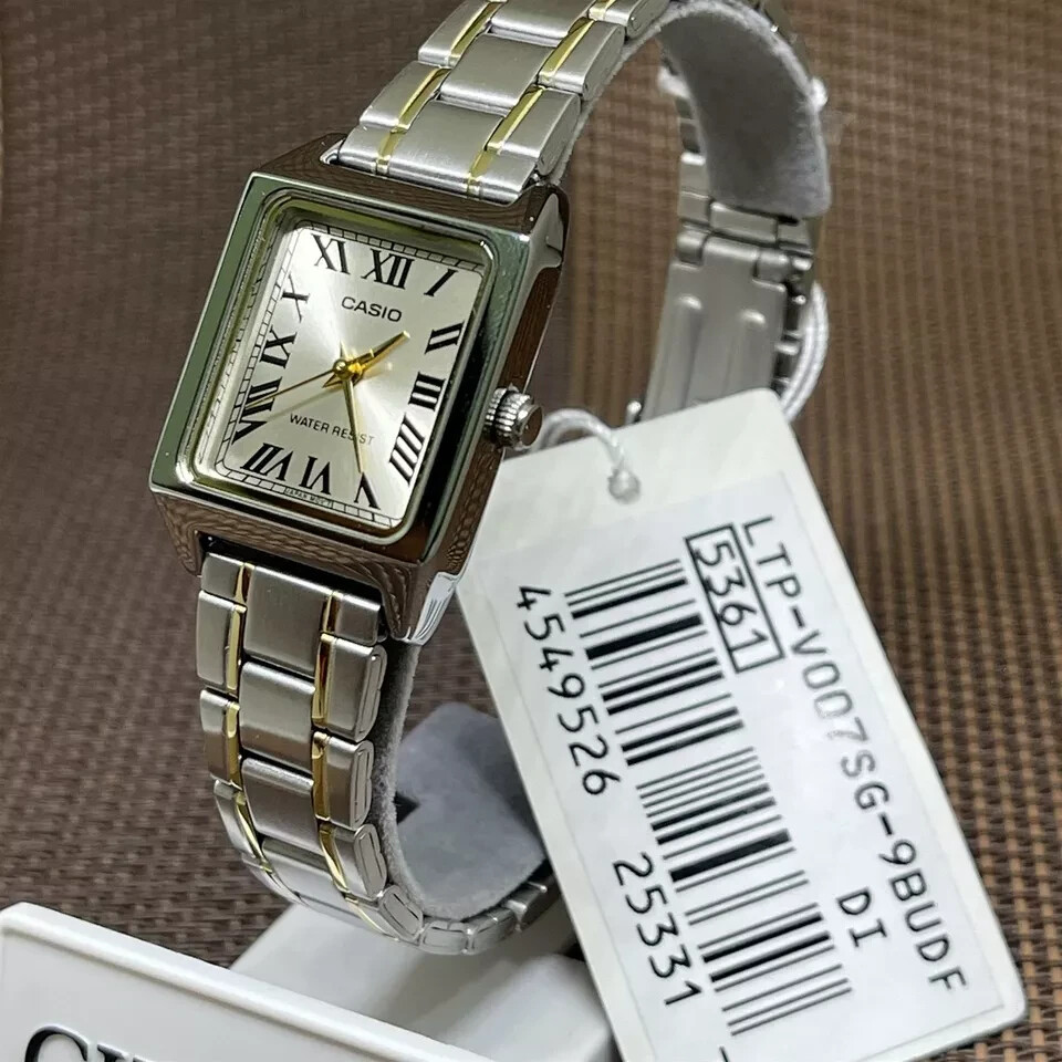 Casio LTP-V007SG-9B Analog Ladies Champagne Dial Stainless Steel Quartz Watch
