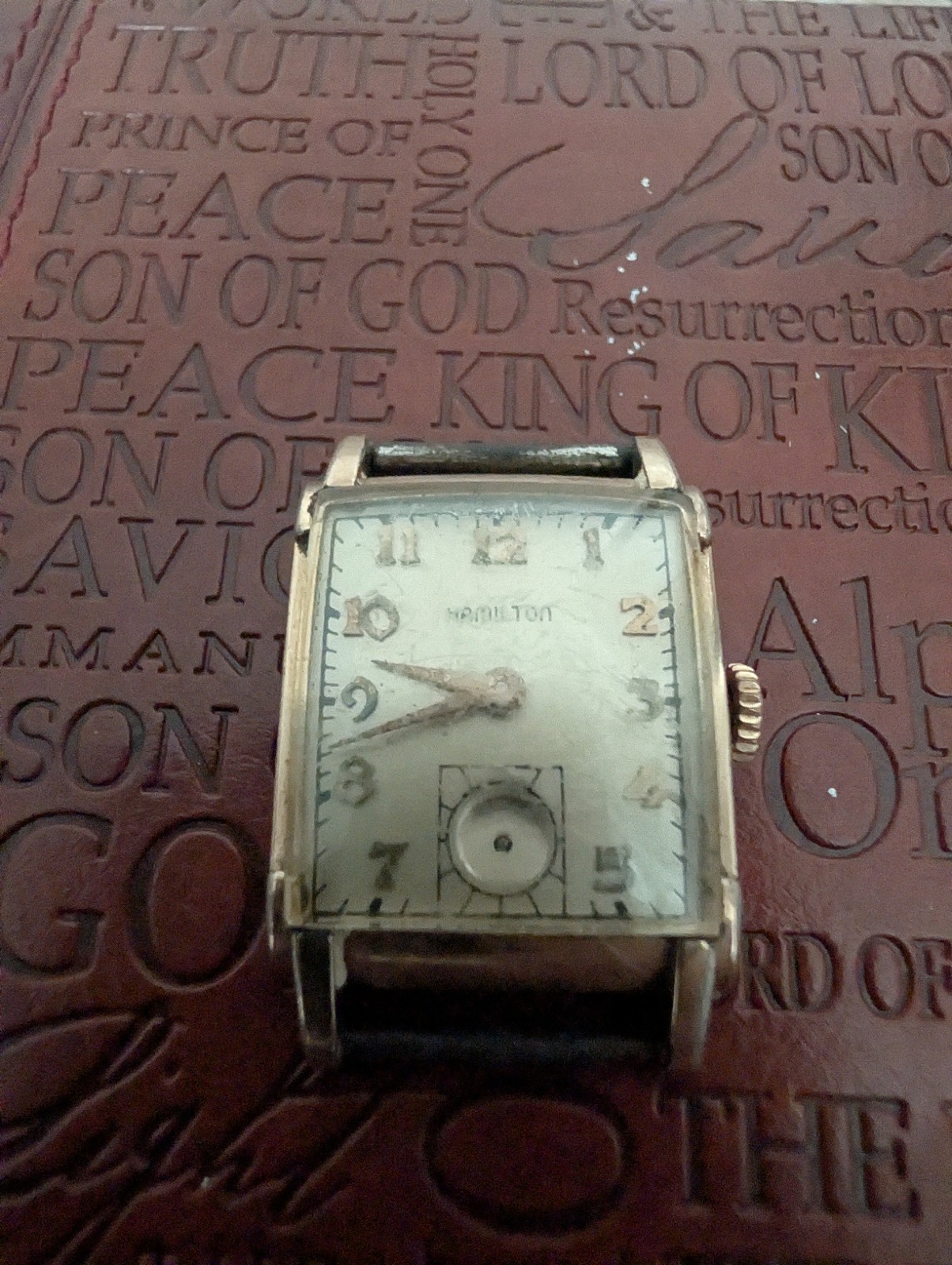 Hamilton Vintage Rectangular Gold Filled Manual Wind Watch, 17J Subdial