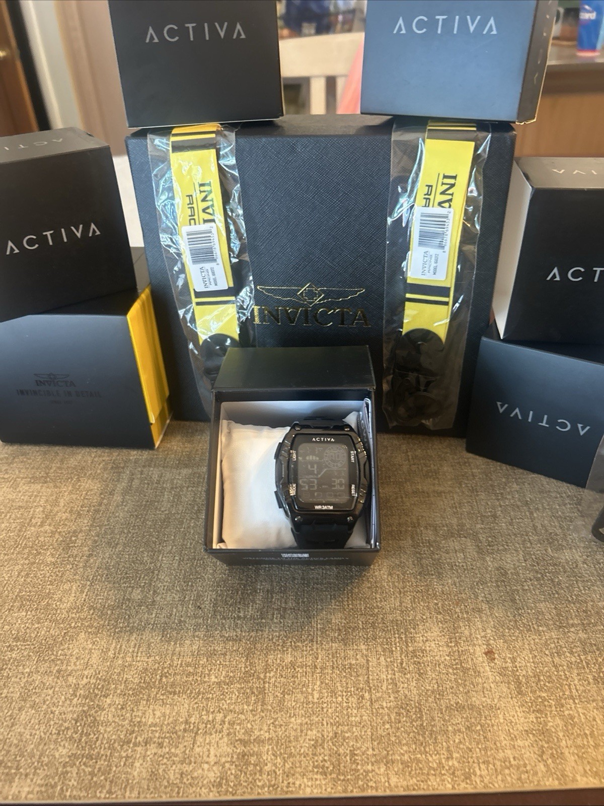 Activa Men’s Sport Digital Quartz Watch Black Rubber Strap 30m WR Box Manual