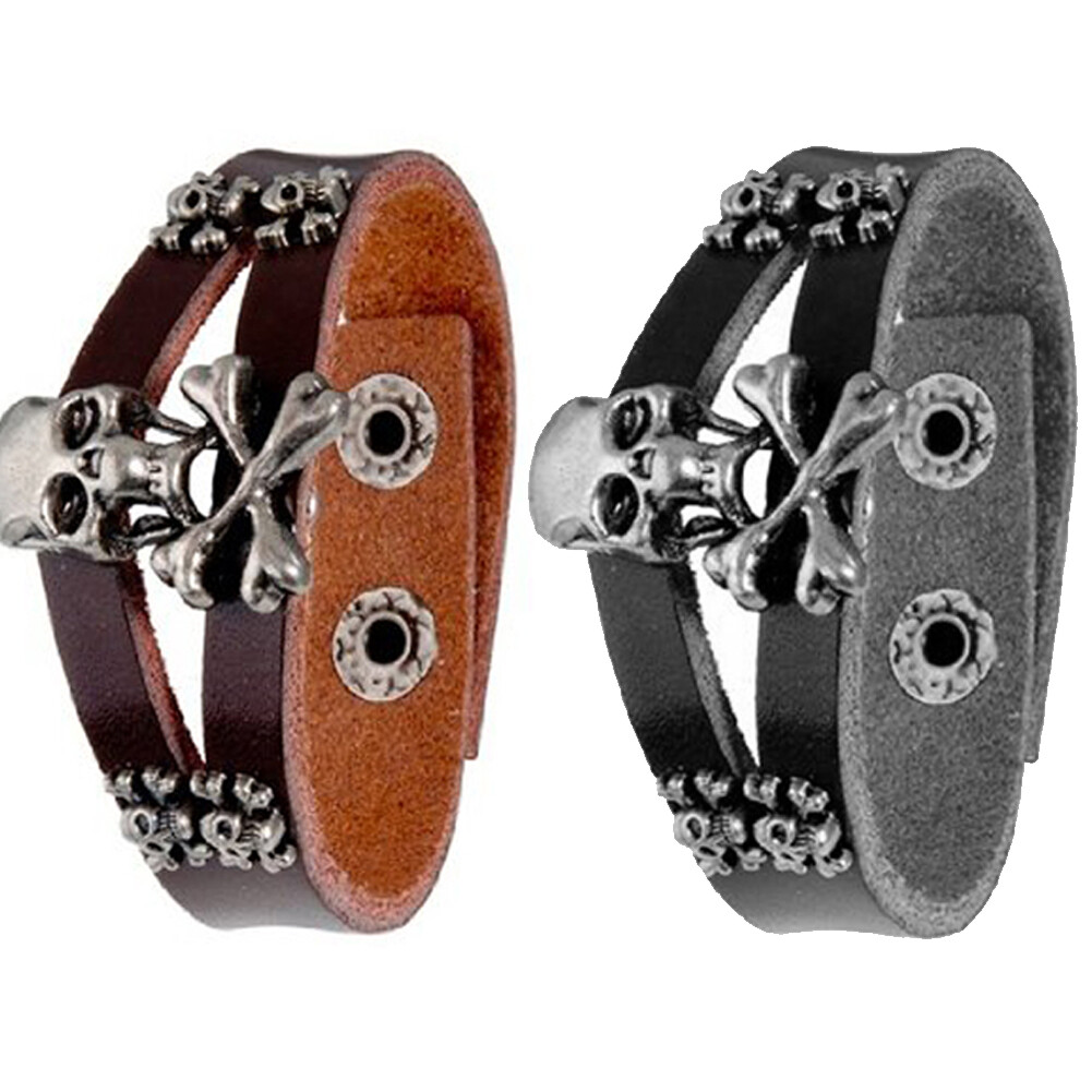 Unisex’s Men Punk Wide Leather Cuff Bangle Clasp Cool Bracelet Wristband Jewelry