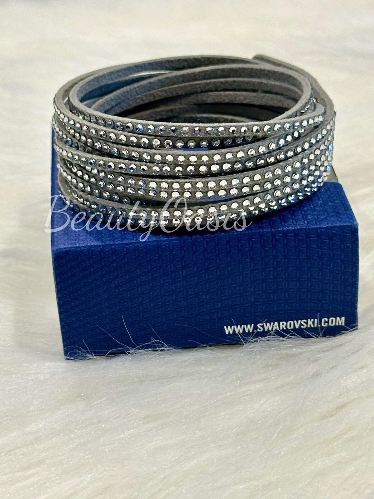 Swarovski Deluxe Slake Crystal Leather Wrap Bracelet, Choose Color (cc-104)