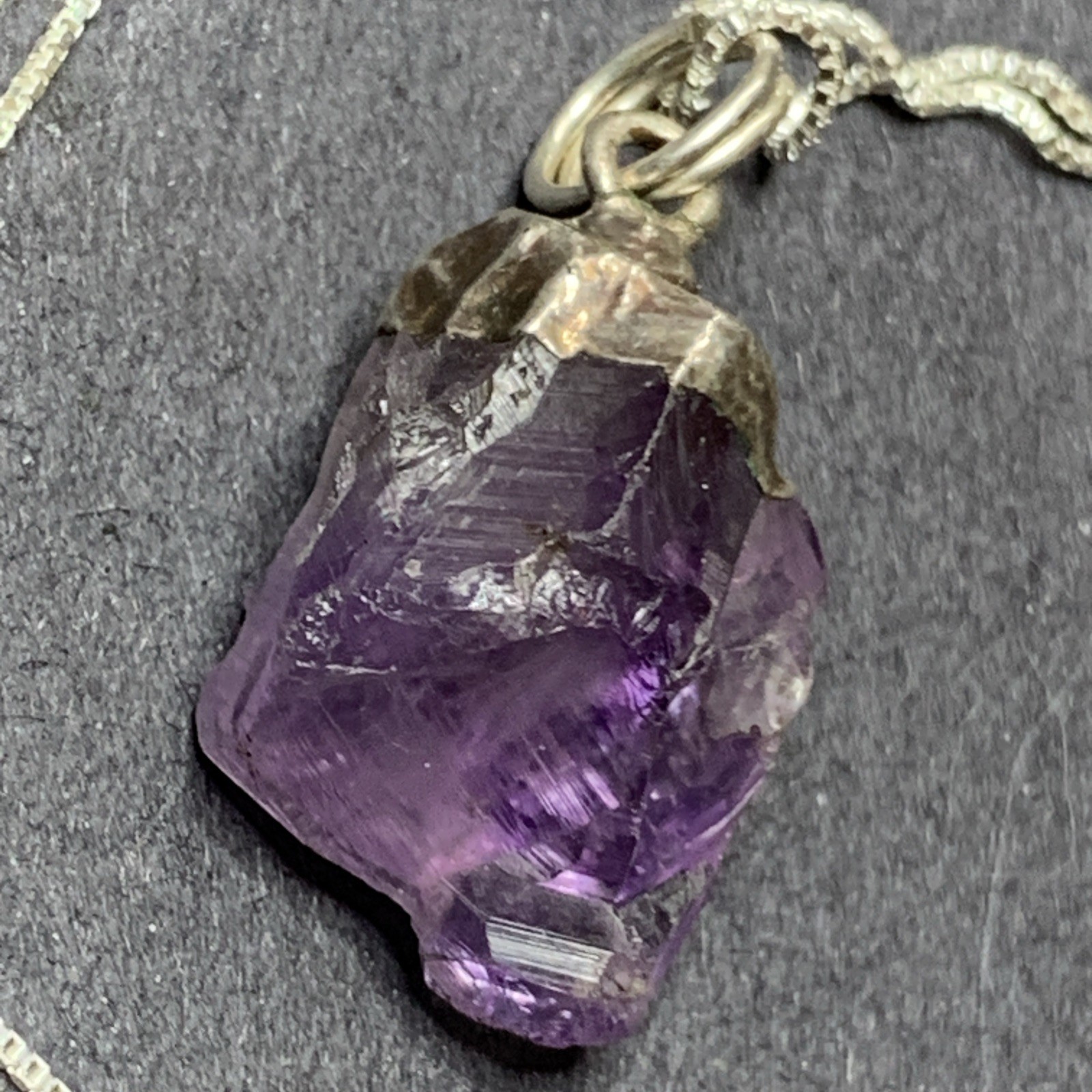 STERLING SILVER 925 Lot Necklace Pendant SS38 Amyethest Bohemian Hippie Crystal
