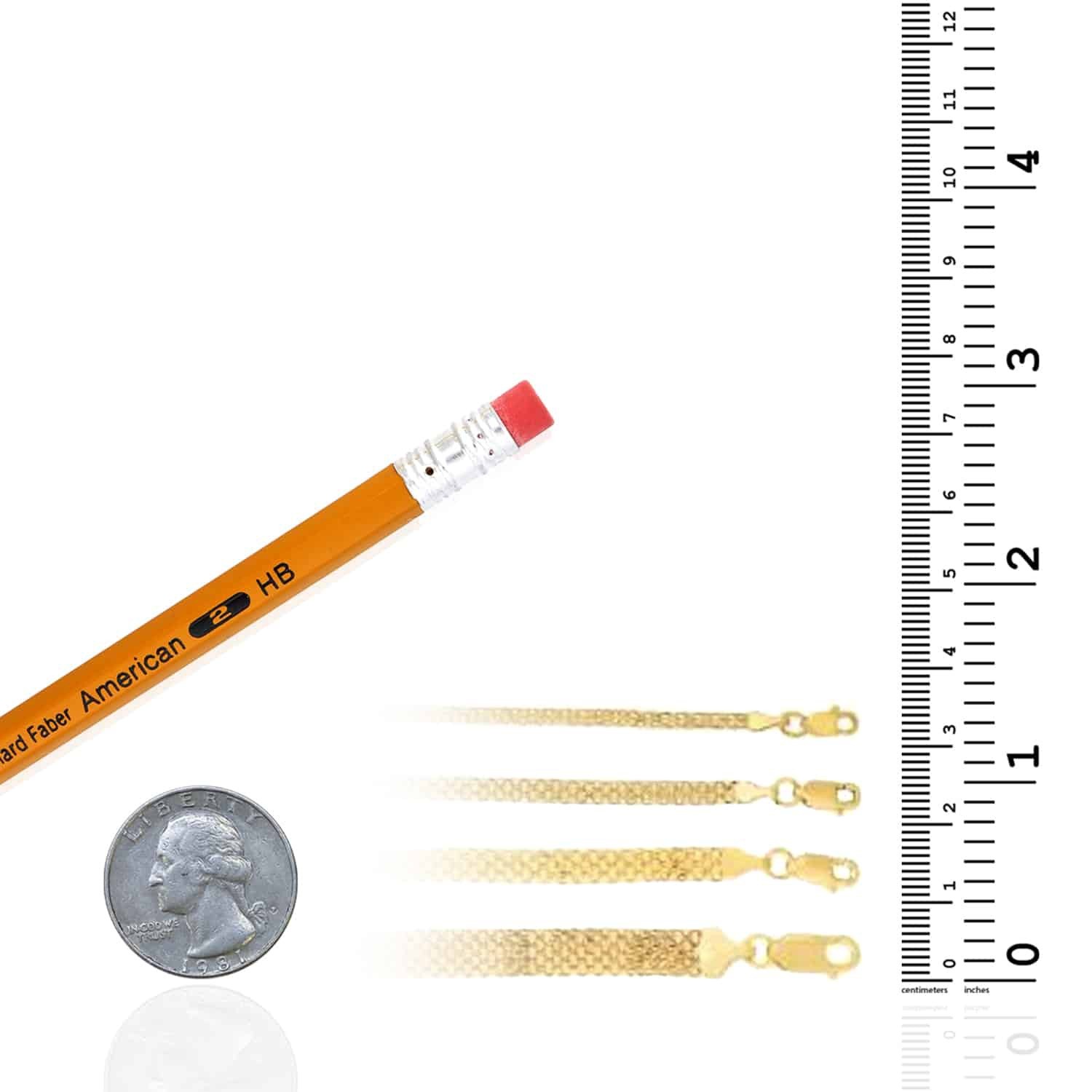 14K Yellow Gold 2.5mm-7mm Bismark Bracelet 7.25″