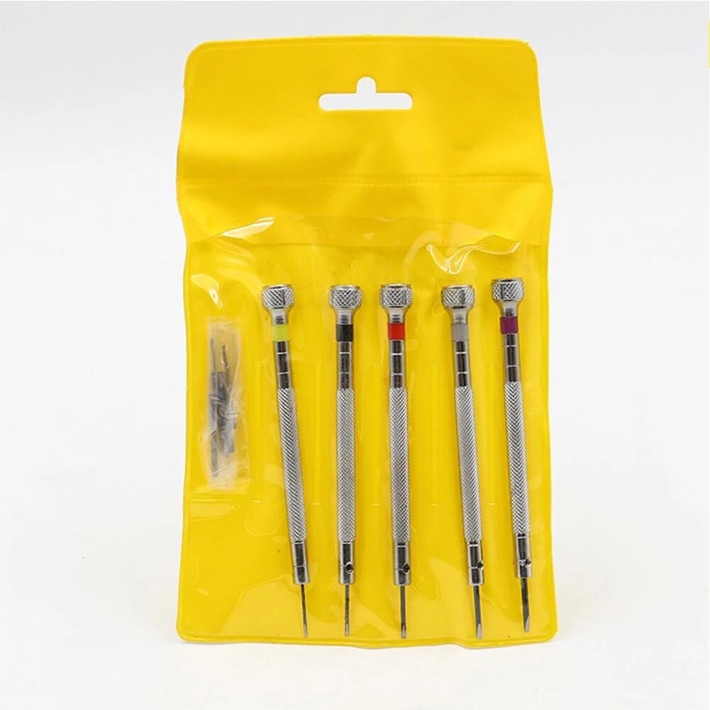 5 Piece Watch Maker Jeweller Screwdriver Set 0.8mm, 1.0mm, 1.2mm, 1.4mm, 1.6mm