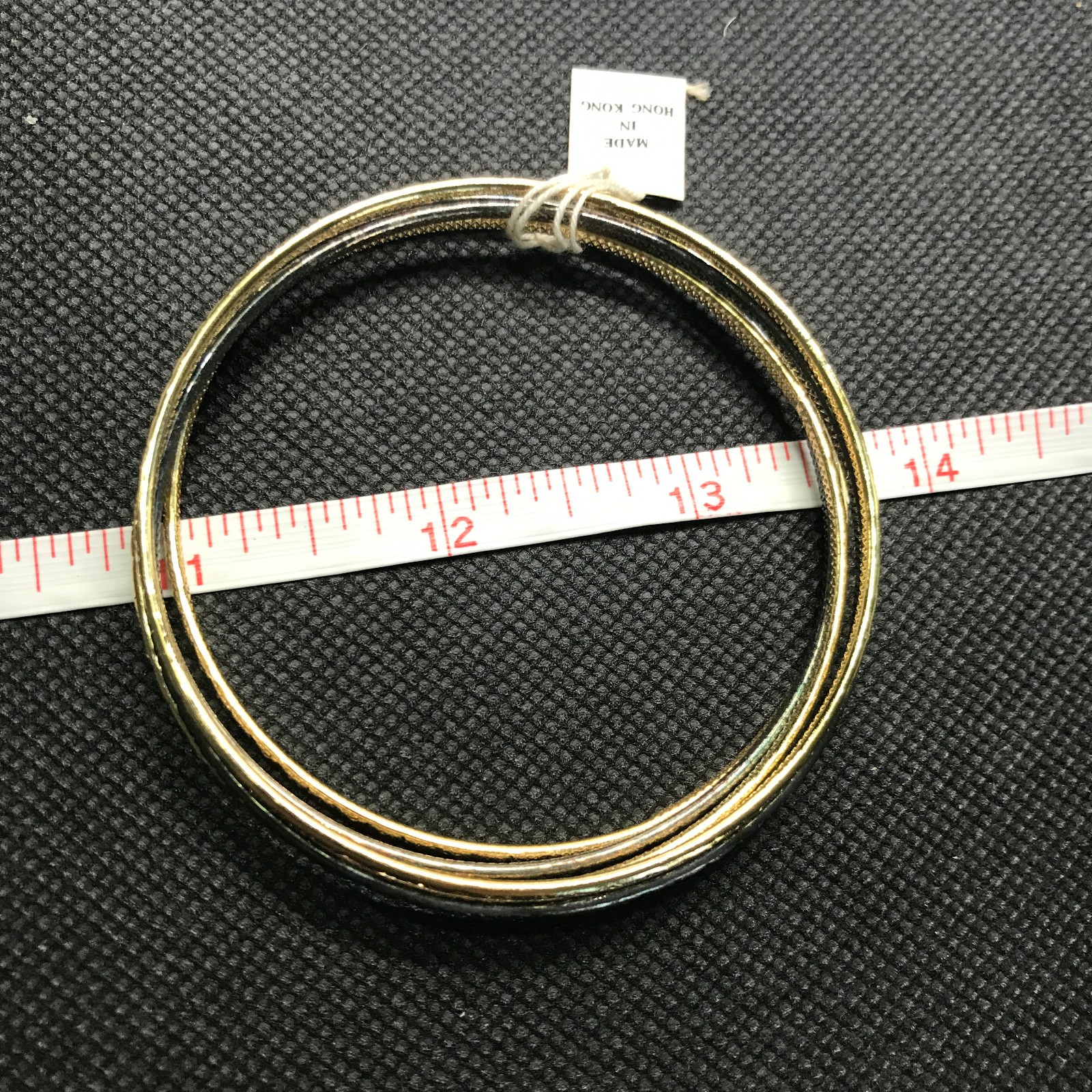 Lot of 5 Vintage Silver/Gold/Copper Tone 7″ Bracelet Bangle Diamond Cut NOS NOI