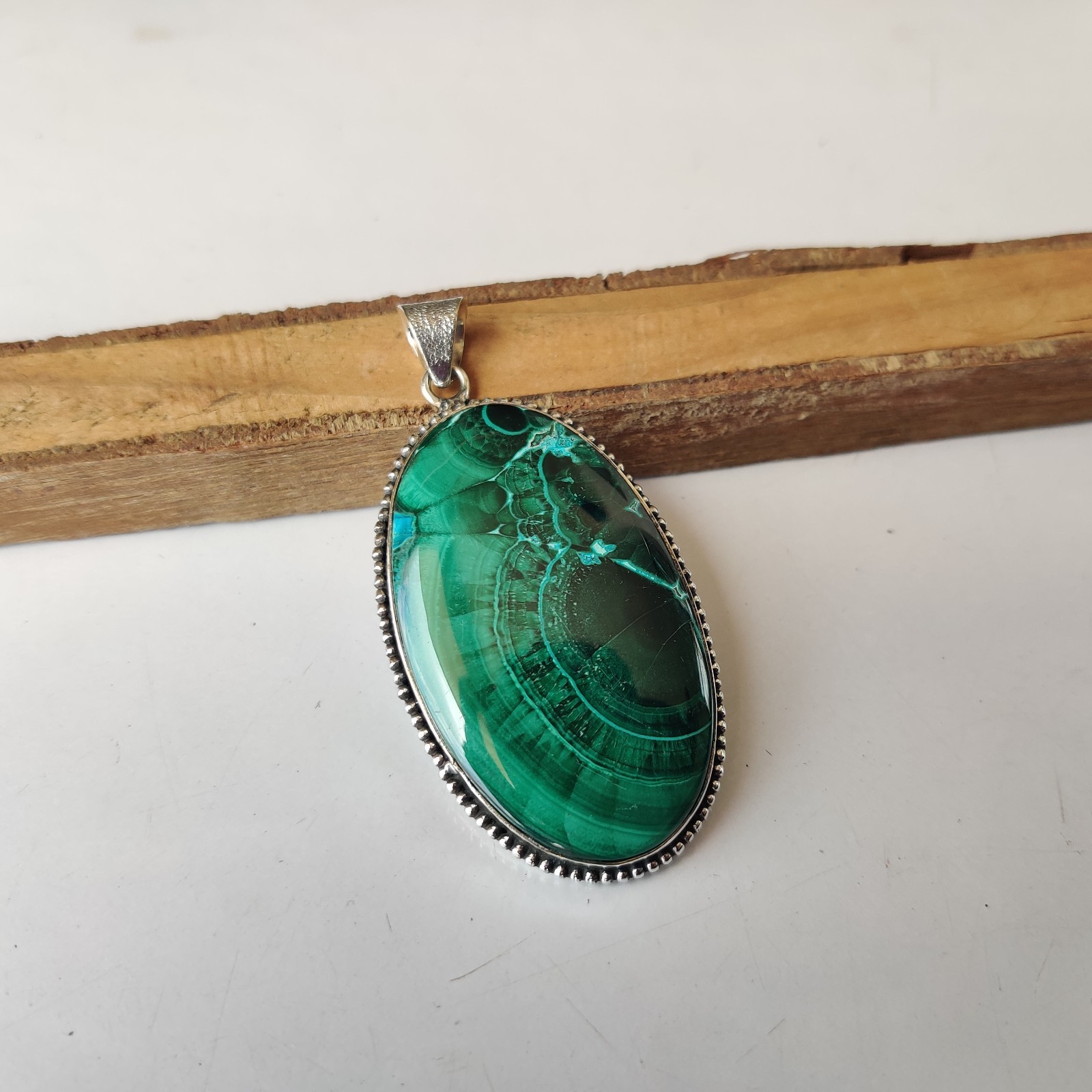 Azurite Malachite Gemstone Pendant 925 Sterling Silver Handmade Pendant BT866