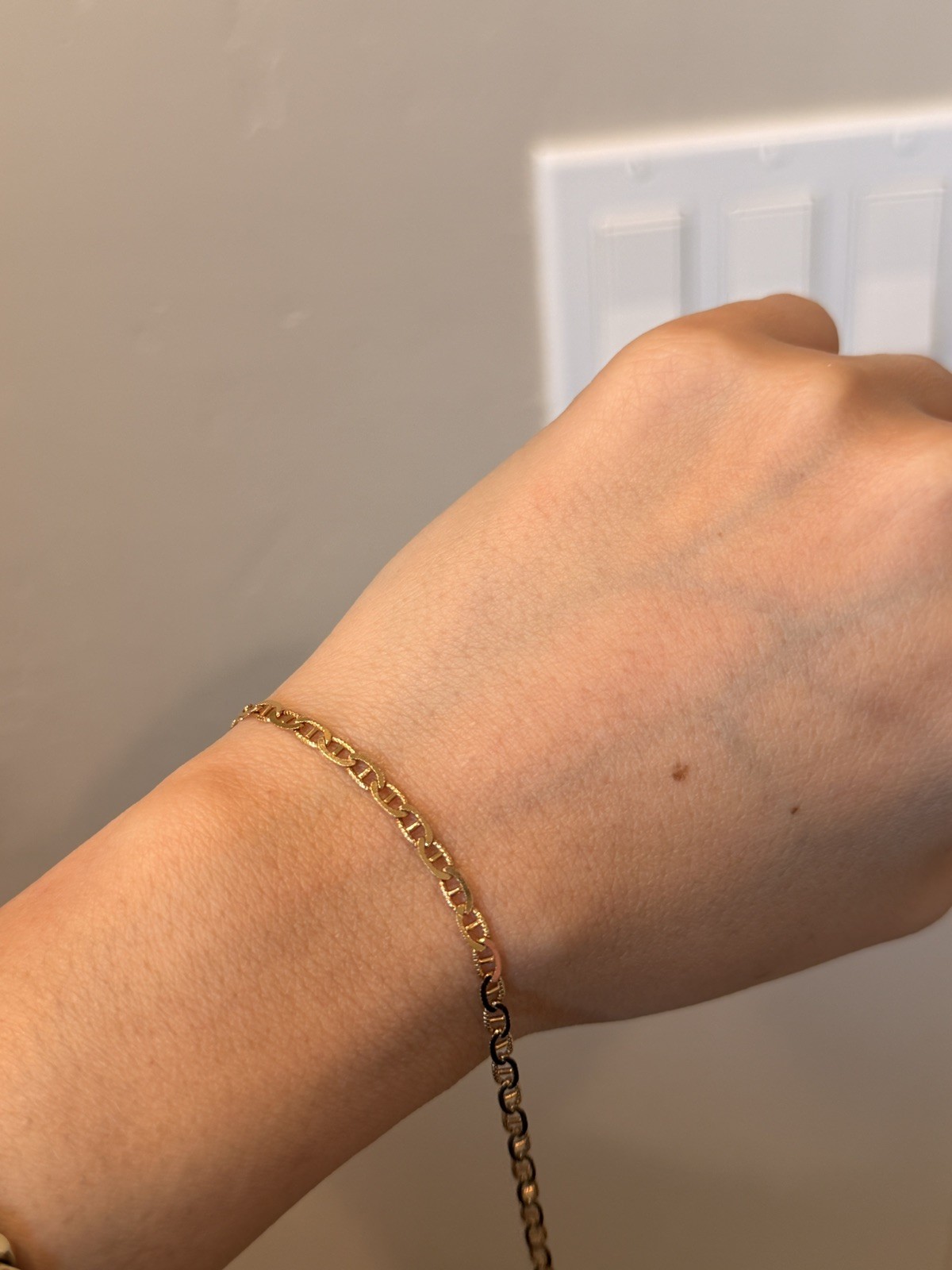 Vintage 14k Yellow Gold Unoaerre Mariner Anchor Link Bracelet (broken clasp)