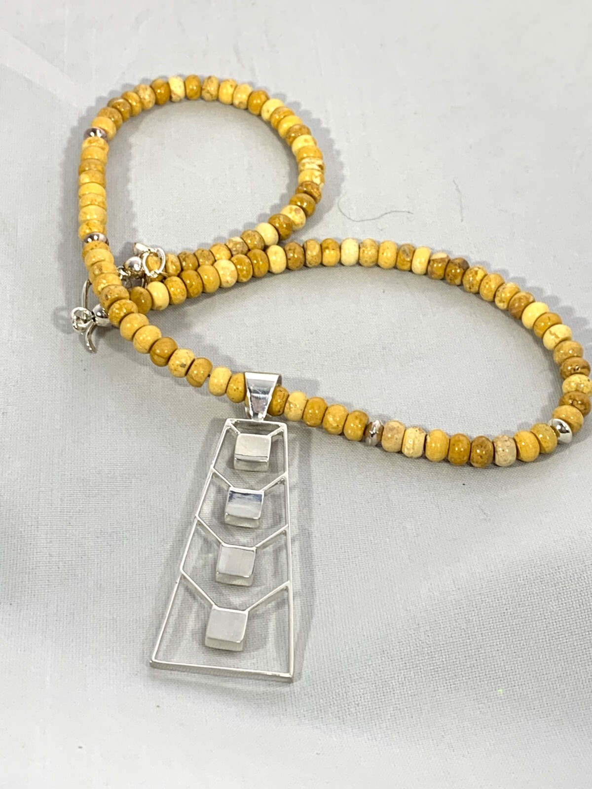 Mine Finds By Jay King Alunite & SS Adjustable Necklace & Pendant