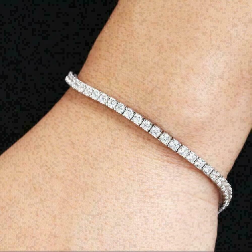 Cyber Monday Sale ! Lab Grown Diamond Round Tennis Bracelet In 14k White Gold