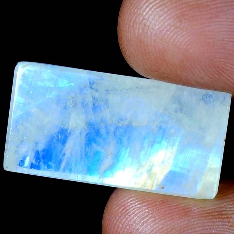 28.40 CT 100% Natural Rainbow Moonstone Cushion Cabochon A++ Gemstone 15x29x5 mm