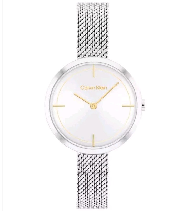 Calvin Klein Iconic Women’s Quartz Mesh Bracelet Watch Stainless Steel Silver