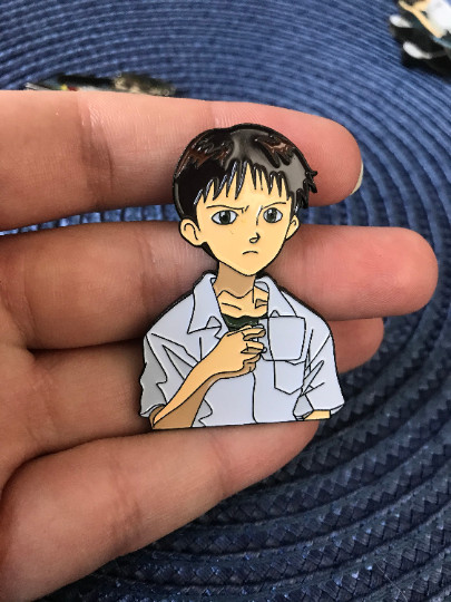 Neon Genesis Evangelion Shinji With Mug Anime Enamel Pin