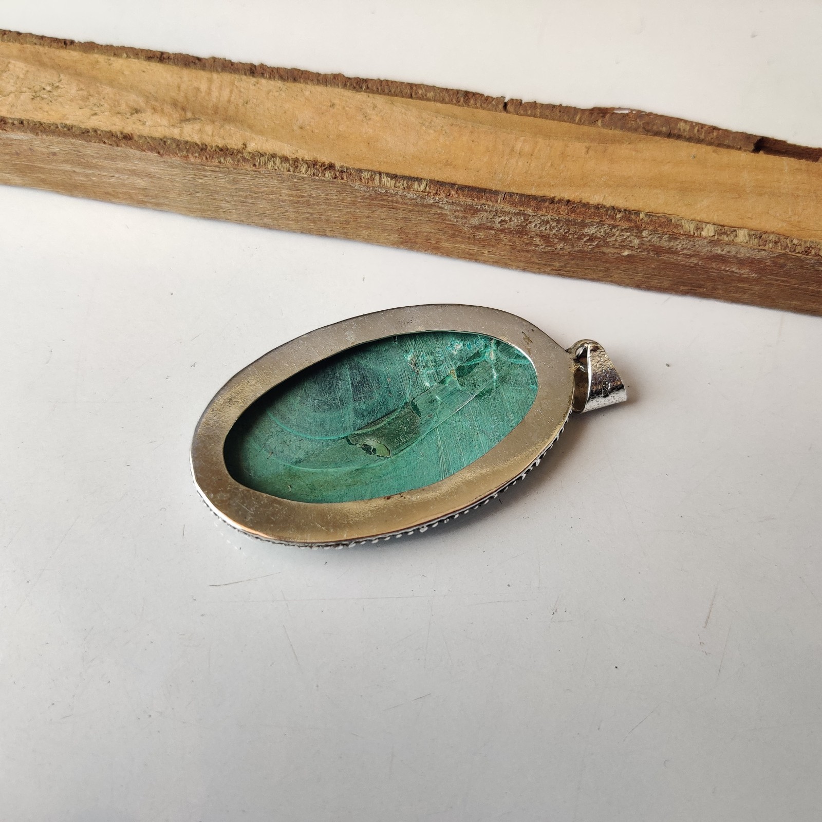 Azurite Malachite Gemstone Pendant 925 Sterling Silver Handmade Pendant BT866