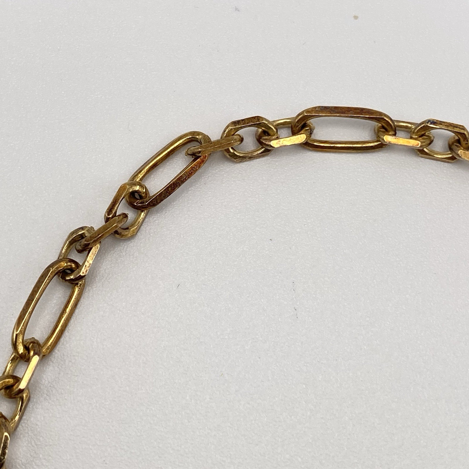 Hillberg & Berk Gemstone Bracelet 925 Gold Paper Clip Lock Charm Cubic Zirconia