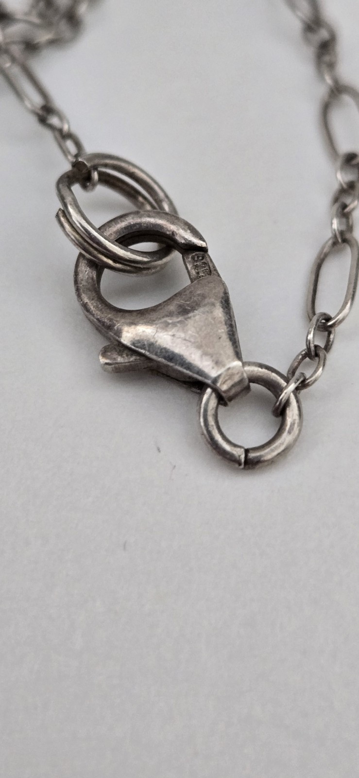 Vintage 925 Starling Silver Blue Crystal 41″ Long Station Necklace
