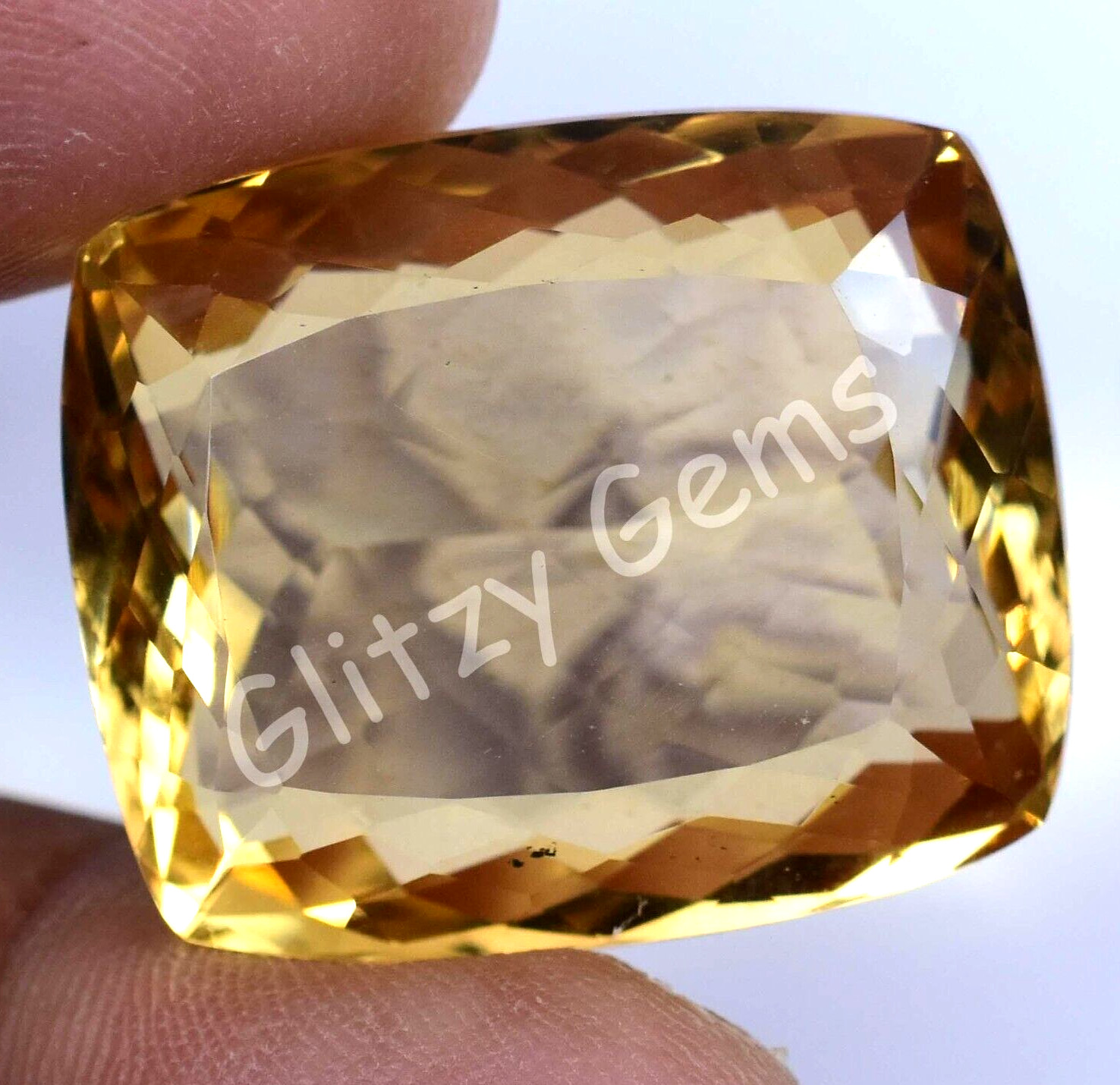 Natural Yellow Citrine 58.85 Ct Cushion Flawless Untreated Certified Gemstone