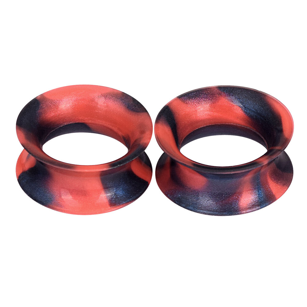 2PCS Colorful Thin Silicone Ear Gauges Soft Ear Plugs Ear Skins Tunnels Earrings