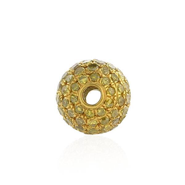 0.8Ct Treated Yellow Diamond Bead Finding 925 Starling Silver