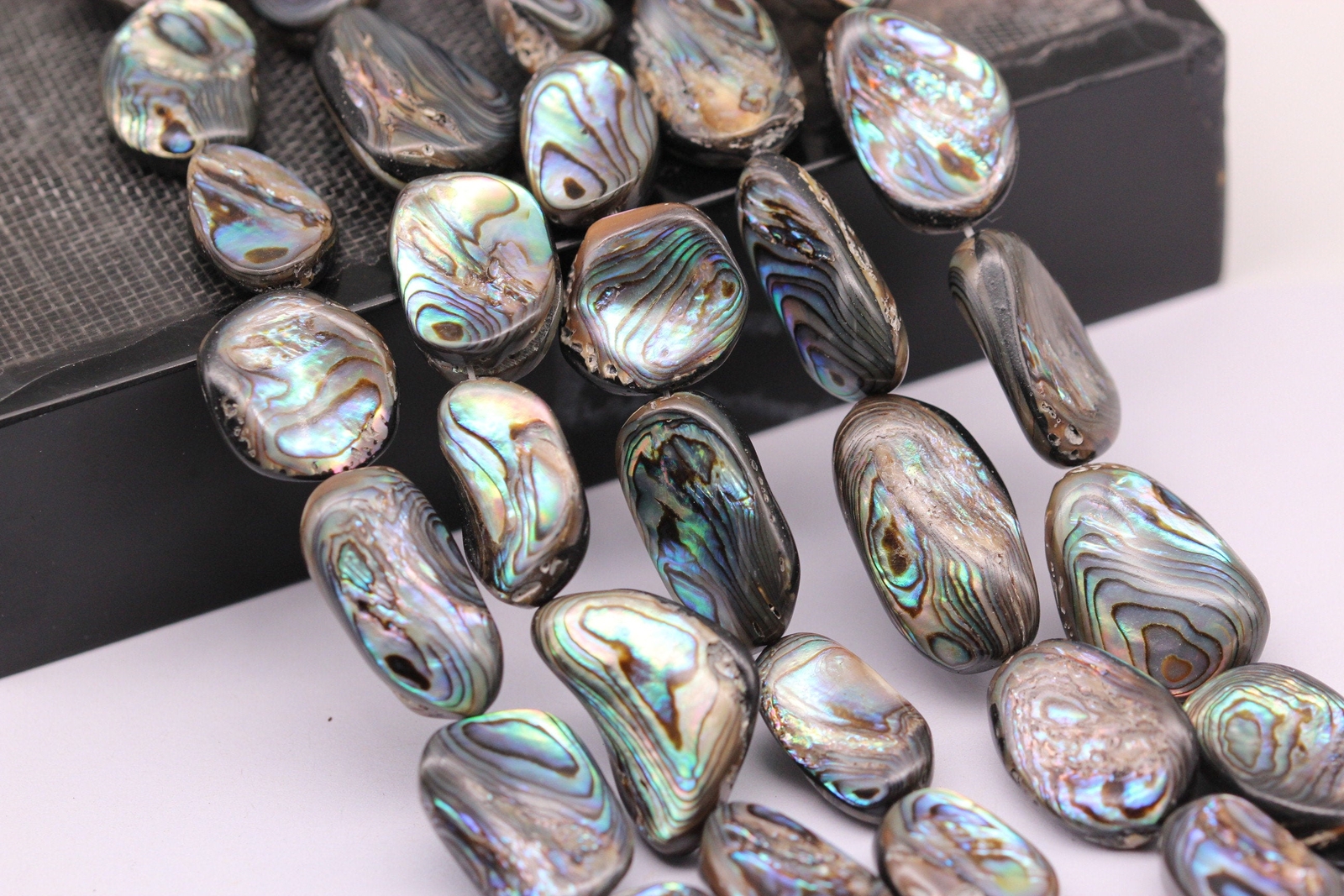 Abalone Irregular Rectangle Shape Beads 15x20mm 18x25mm 20x30mm 15.5″ Strand