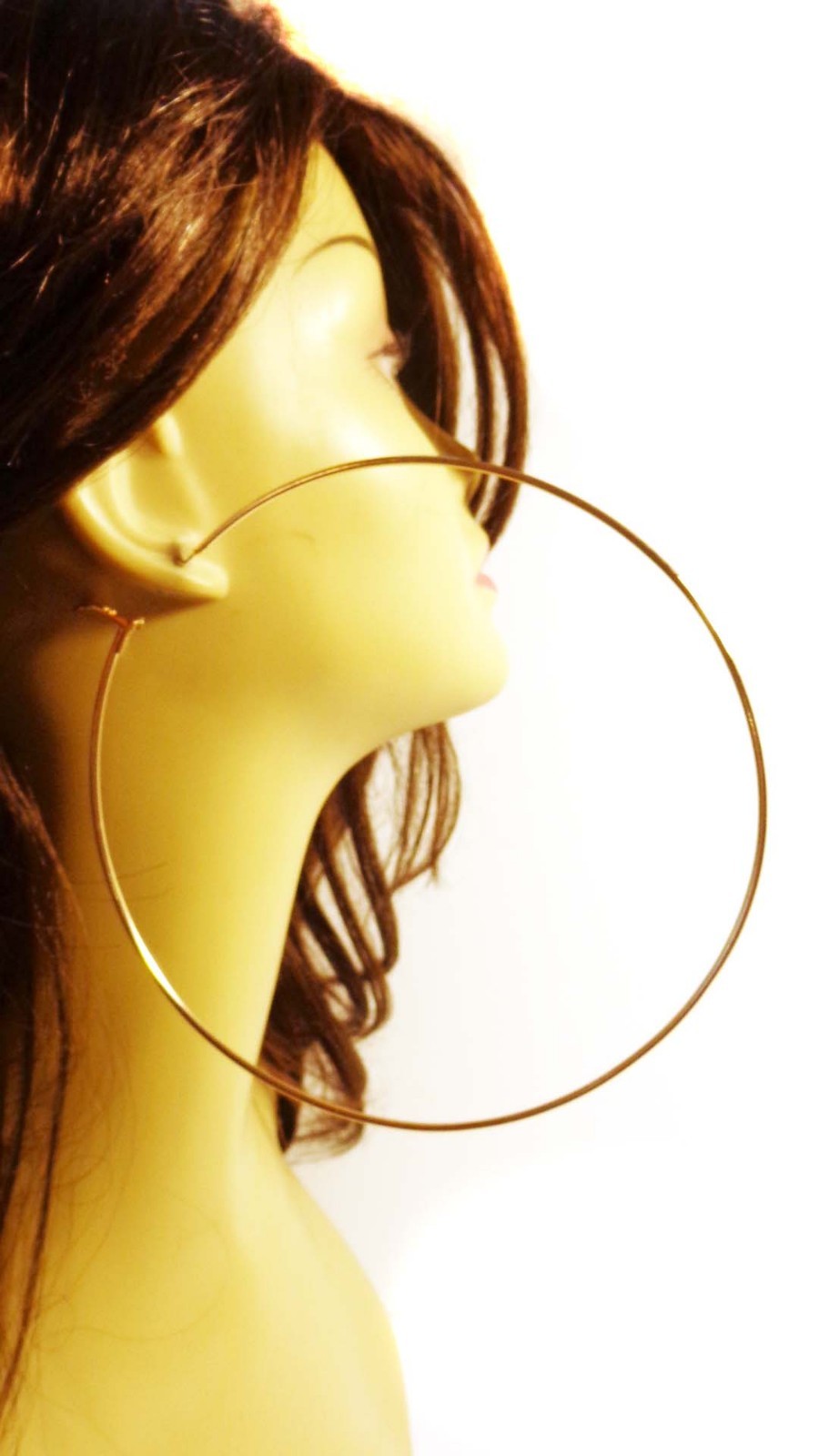 EXTRA LARGE 6 INCH HOOP EARRINGS SIMPLE THIN HOOPS JUMBO SILVER OR GOLD TONE