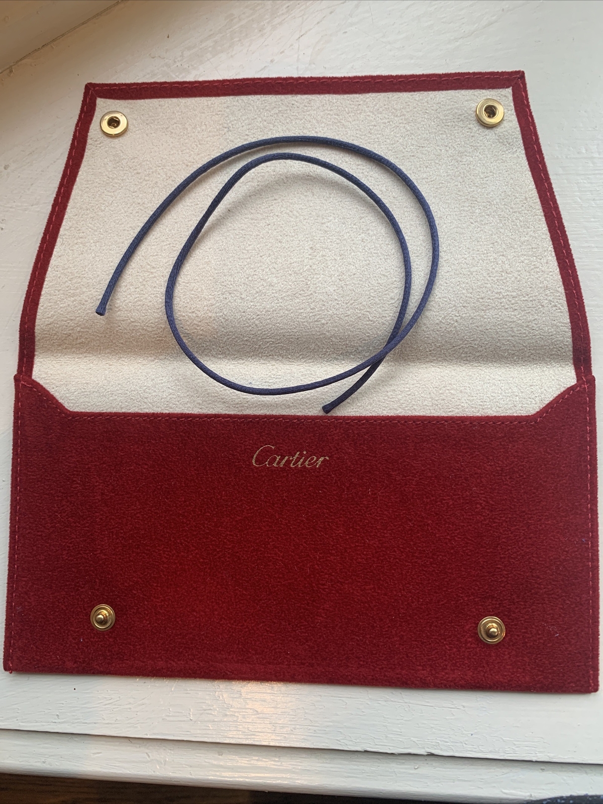 Authentic Cartier Navy Silk Cord Rope Replacement Love Trinity Bracelet 46cm