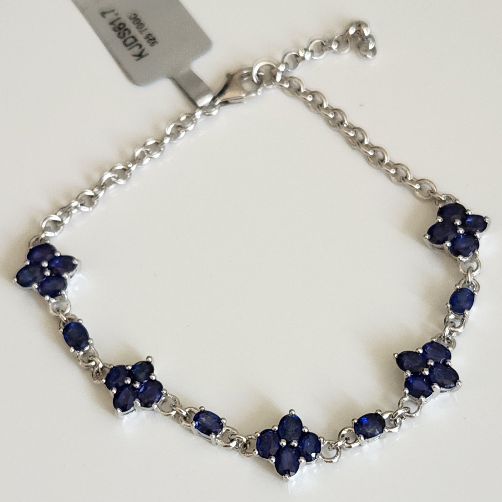 5.41ct Sri Lankan Sapphire Sterling Silver Bracelet