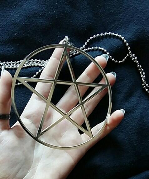 1pcs Stainless Steel Large 100mm pentagram Pendant Men’s Necklace 4mm 40”