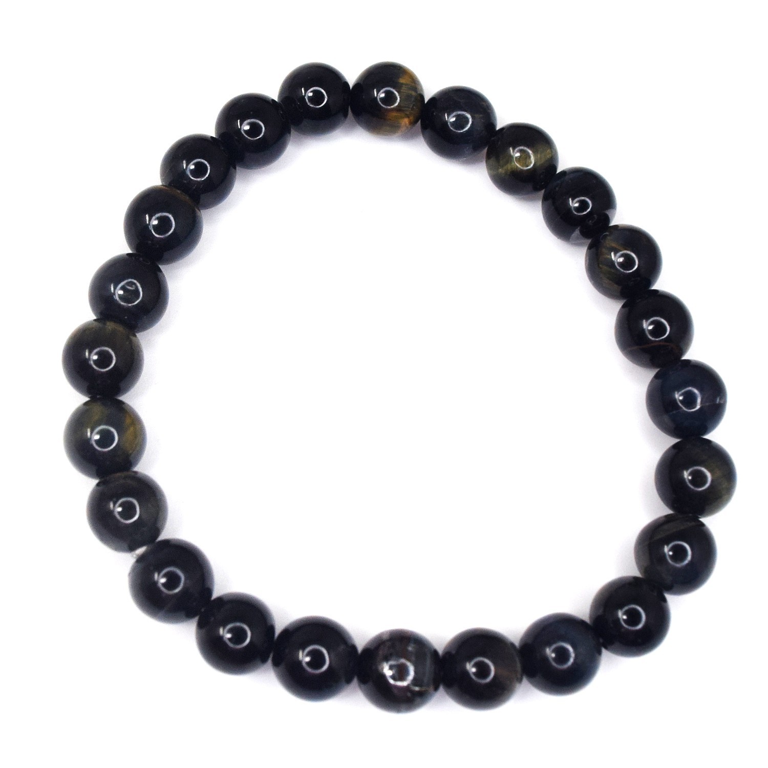 100.00 Cts Wonderful Blue Power Tiger Eye Stretchable Bracelet Beaded RK 33 AZ20