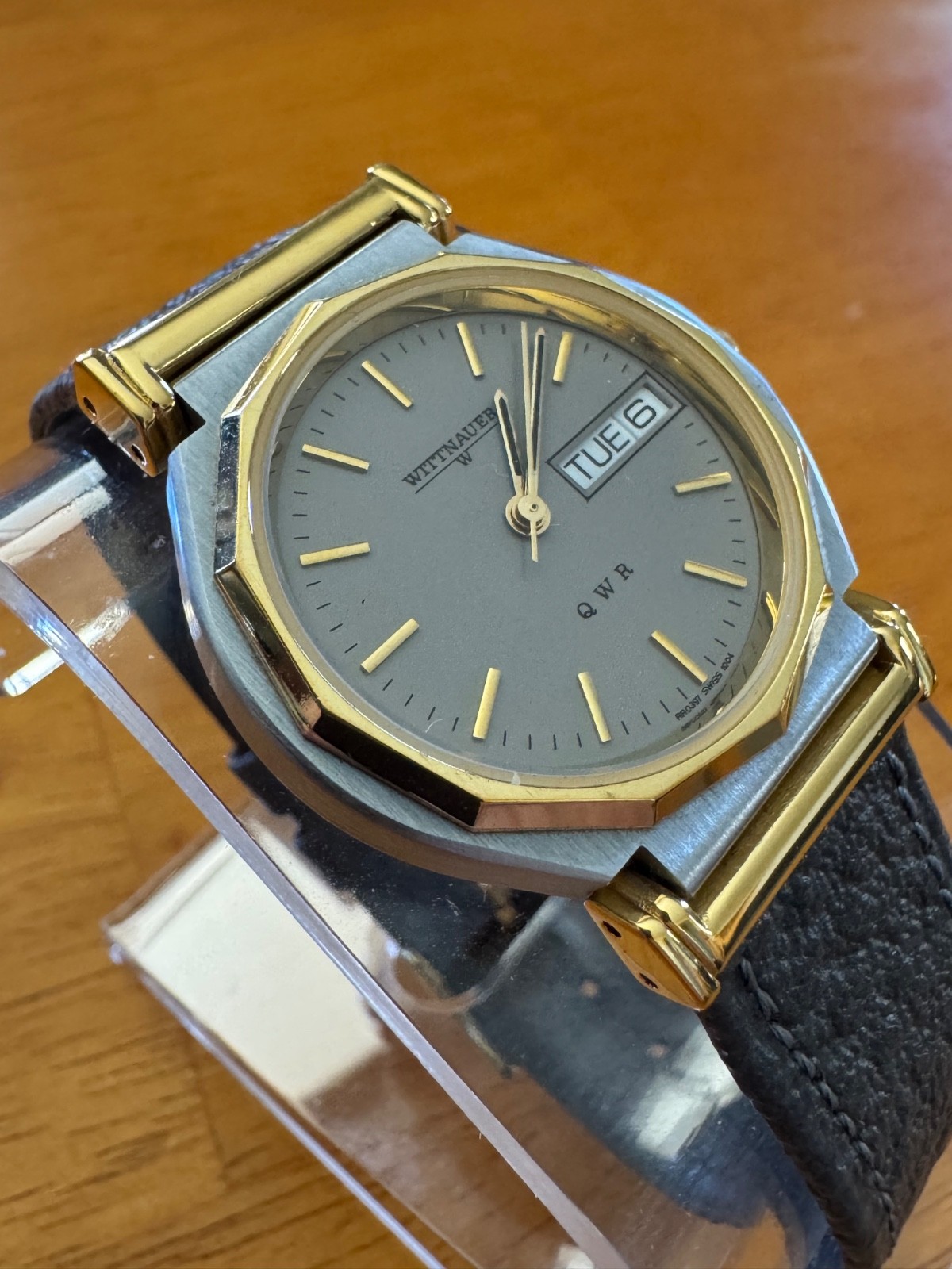 WITTNAEUER LONGINES SWISS MADE “DODECAGON” STYLE BEZEL – 30.5 MM – PIG SKIN BAND