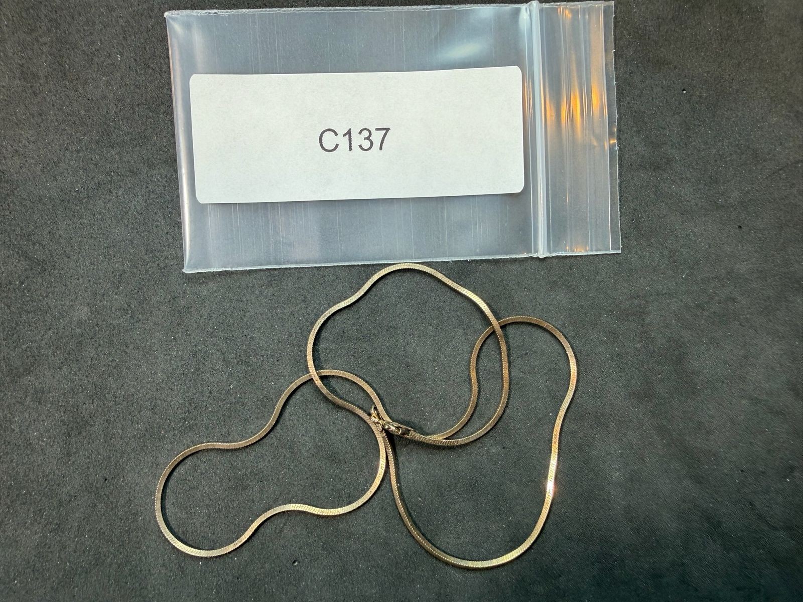 4.00g Vintage Sterling Silver 925 Snake Angled Chain Necklace 15 in M