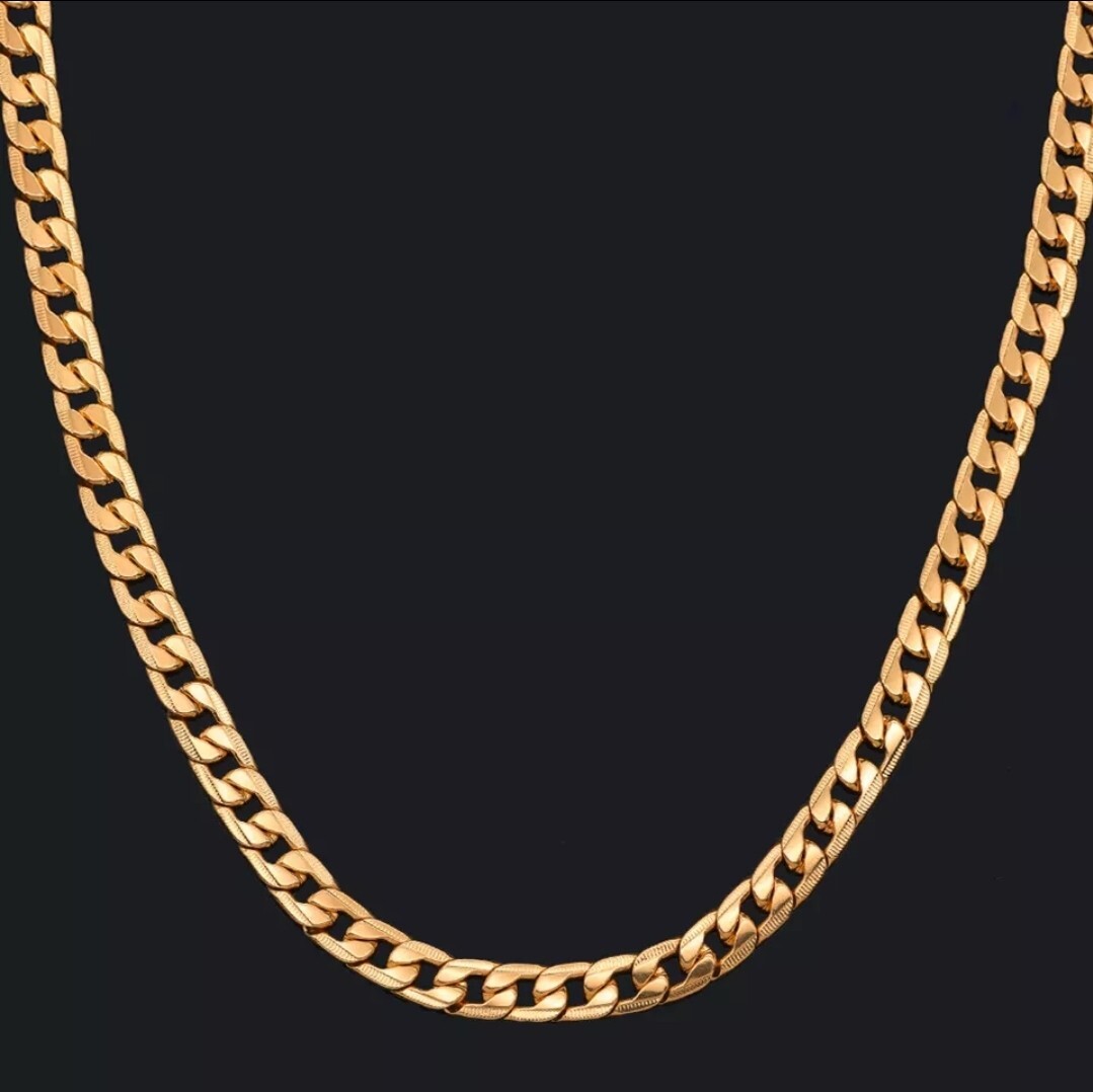 6mm Curb Link Chain Silver or Gold Stainless Steel 26″ 17-4