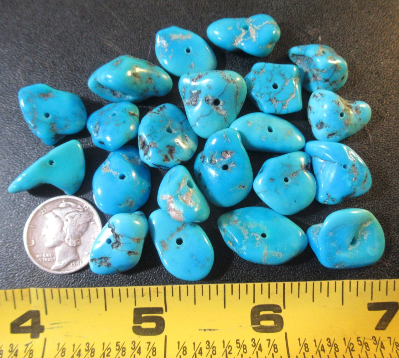 ~SALE~ SLEEPING BEAUTY TURQUOISE 40g. LARGE DRILLED 14X13mm TO 21X14mm #848