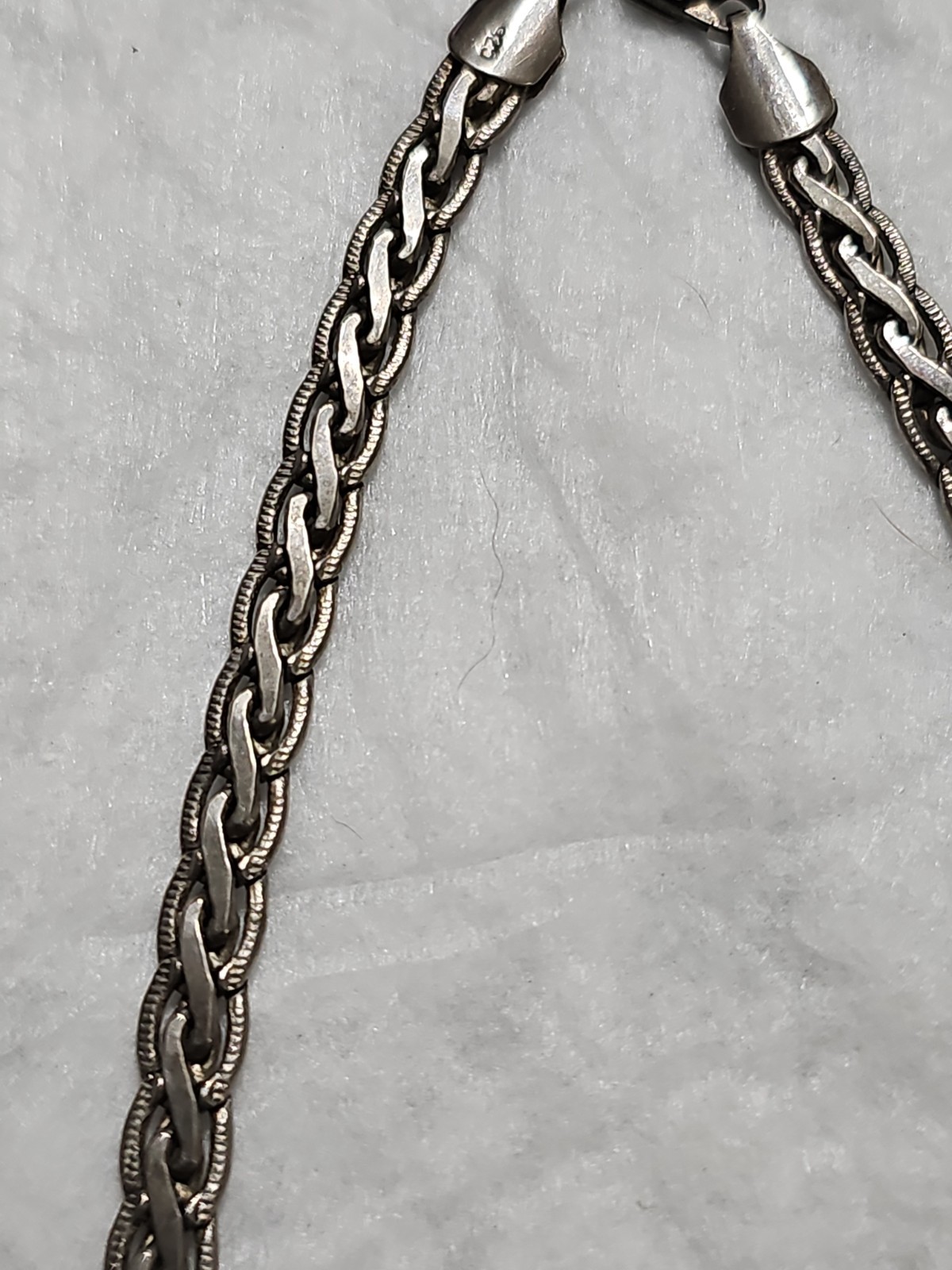 Vintage Italy 925 Sterling Silver Braided Wheat Chain Necklace Heavy 33.9g 20″