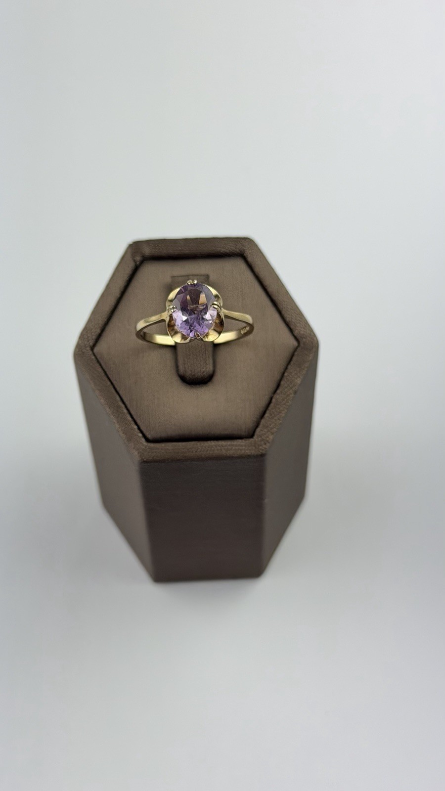Amethyst 9ct Gold Ring , Vintage And Hallmarked , Yellow Gold