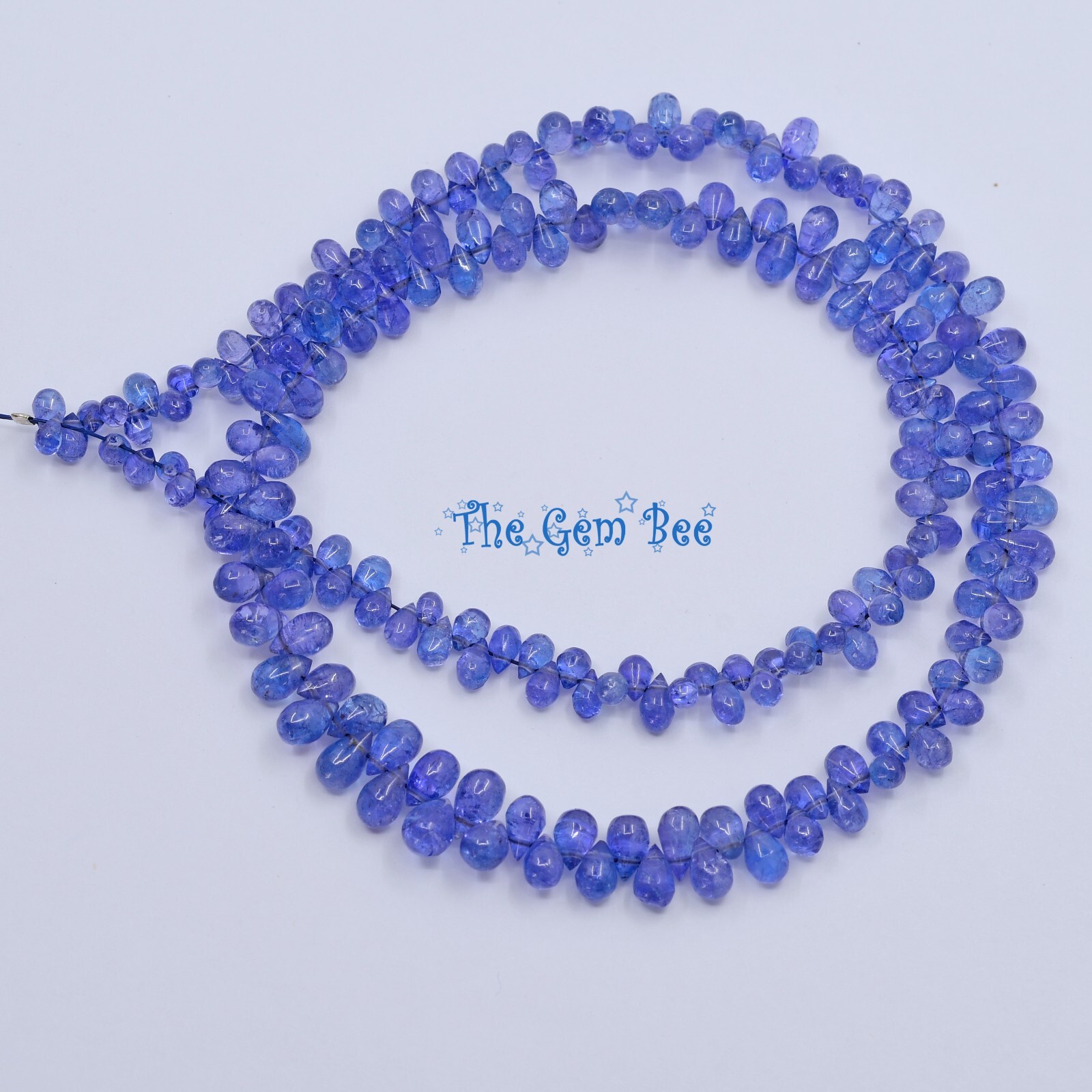 Gem Grade Tanzanite Smooth Full Teardrop Briolette Bead 16 Inch Strand